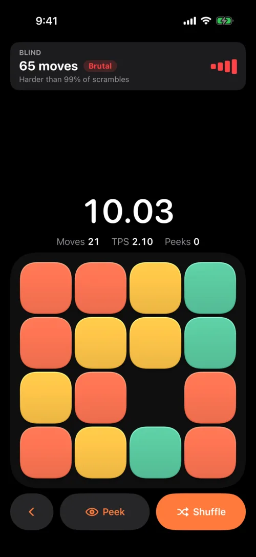 A Blind solve with the numbers hidden